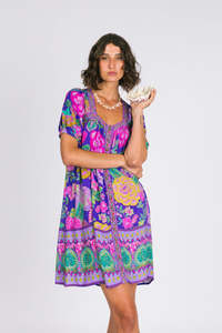 Nine Lives Bazaar: Savannah Mini Dress - Hibiscus