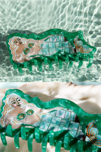 Delphine Mermaid Hair Claw - Green