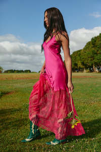 The Lace Maxi Slip Dress - Pink