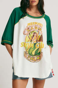 New: The Raglan Mermaid Swim Club Tee - Green
