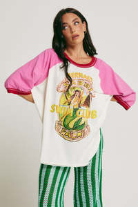 New: The Raglan Mermaid Swim Club Tee - Pink