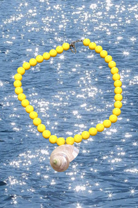 Bam Bam Yellow  Conch Shell Necklace