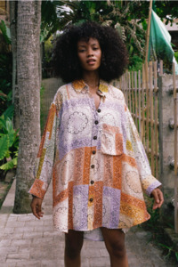 Products: Classic Oversized Boyfriend Shirt - Paisley Patchwork