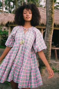 Mini Smock Dress - Disco Check