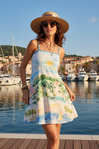 Siesta Strappy Mini Dress - Cabana Bay