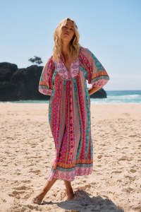 Midi Dresses: Boheme Midi - Cedella Print