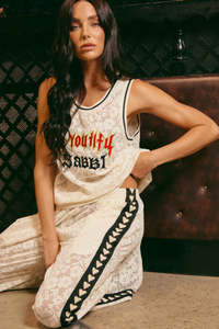 Pants: The Raving Heart Pants - Cream Lace