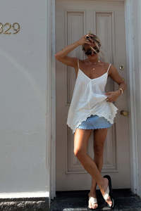 Kala Handkerchief Cami - White Lily