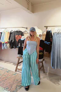 Crystal Blue Stripe Wide Issimo Pant