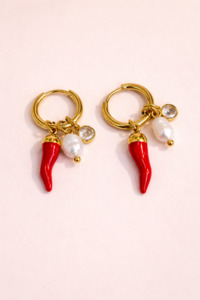 Earrings: Chilli Charm Hoops