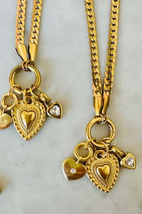 Triple Heart Charm Necklace