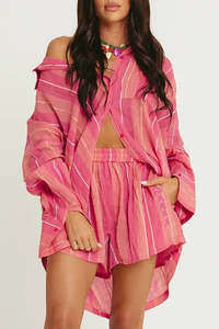 Sabbi: The Don Julio Shirt - Pop Stripe Peach