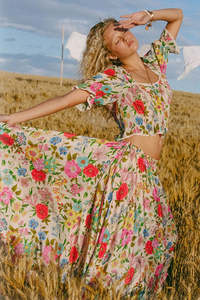 Valley of the Dolls Maxi Skirt - Opal