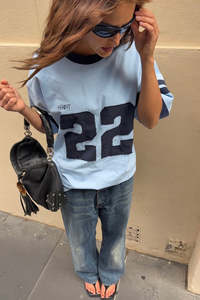 Tees: 22 Motion Tee - Powder Blue and Navy