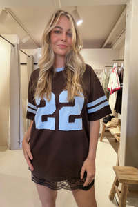 22 Motion Tee - Espresso and Powder Blue