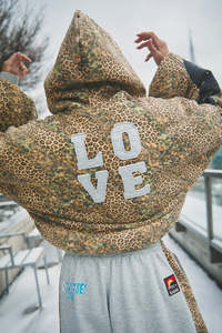 Jackets: Be Happy Leopard Padded Bomber