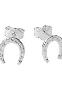 Lucky Horse Shoe Studs - Silver