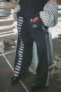 Be Happy Wide Leg Sweat Pants - Gingham