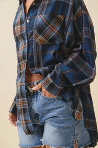Blouses Shirts: Kambrie Flannel Shirt - Midnight Mesa * PRE ORDER