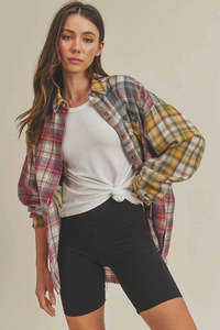 Blouses Shirts: Noelle Flannel Shirt - Harvest Patchwork
