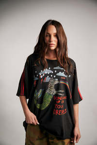 Tees: The Very Oversized Zebra Dreams Tee - Black