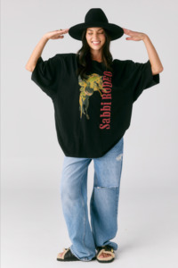 Tees: The Very Oversized Rodeo Tee - Black