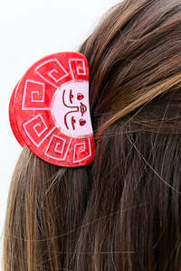 Ruby Grecian Sun Claw Clip