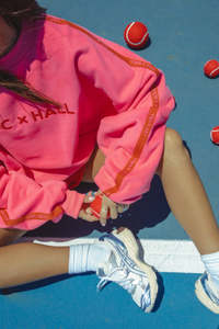 Knitwear: CDC X Hall Cloud Sweater - Peony Pink