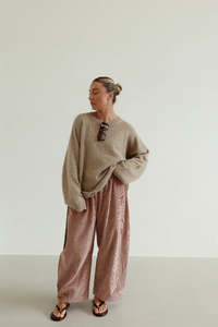 Knitwear: Isabel tie side knit - oatmeal