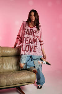 Tees: Team Love Jersey - Pink Lace