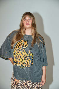 New: Choose Kindness Oversized Tee - Charcoal Acid Wash