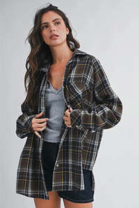 The Oversized Flannel Shirt - Woodland Check