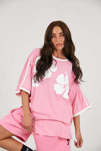 The Hibiscus tee Baby Pink