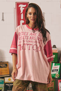 The Tattoo and Roses Tee - Pink