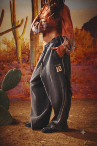 Happy Chap Wide Leg Sweat Pants - Charcoal