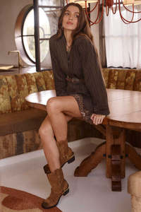 Spell: 1998 Striped Blazer - Espresso Brown
