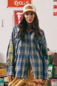 The Horse Power Flannel Shirt - Blue