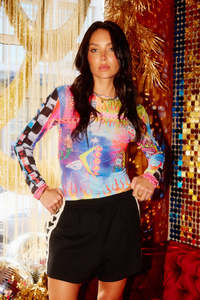 Knitwear: What Happens in Vegas Mesh Top