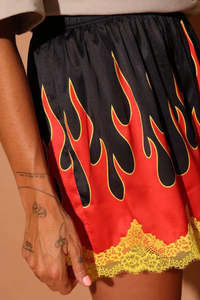 Liar Liar shorts on Fire Lace Shorties