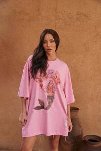 Tees: Lucky Mermaid Tee - Pink