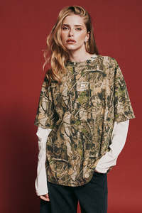Round One Layered Tee - Vintage Camo