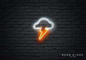 Home Decor Neon Signs: Thunder Cloud - LED Neon Sign