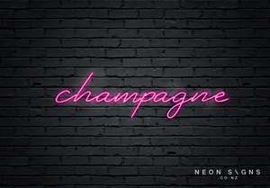 Home Decor Neon Signs: Champagne - LED Neon Sign