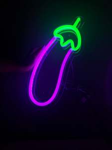 99 Neon Mini Collection: Eggplant Emoji - LED Neon Sign