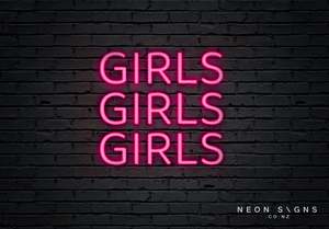 Business Neon Signs: Girls Girls Girls - LED Neon Sign