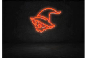 Skull with Witch Hat - LED Neon Sign for your home or workplace