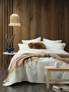 Products: MM Linen Loom Coverlet Set Chalk MM Linen Bedding NZ