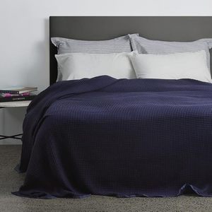 Seneca Premier Waffle Navy Blanket