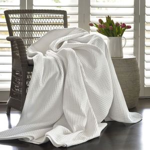 Products: Baksana Artemis White Waffle Blanket 100% Egyptian Cotton