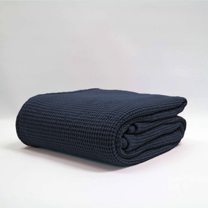 Baksana New Bliss Stonewashed Navy Throws, Blankets & Optional Eurocases (Pair)
